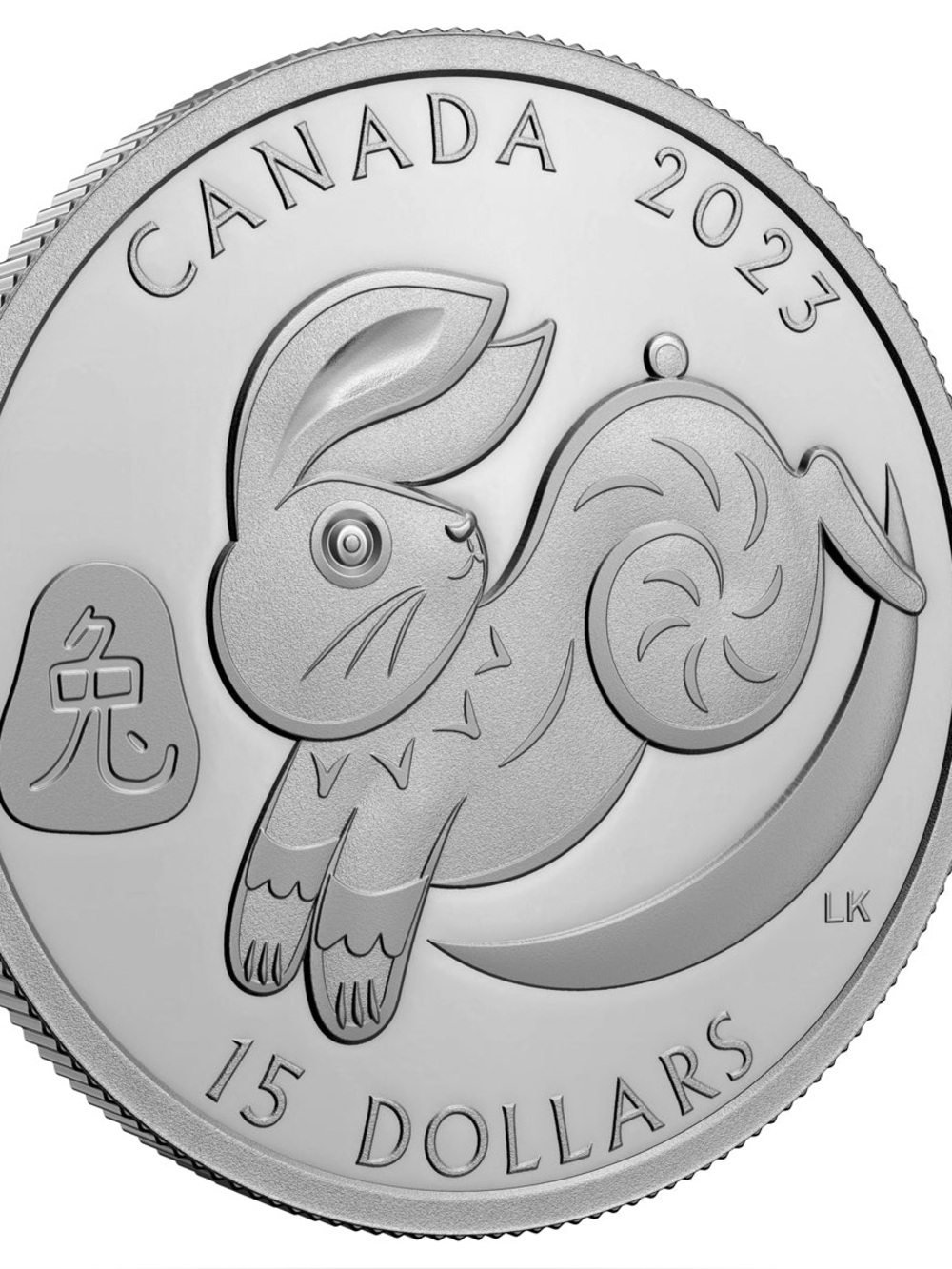 Lunar new year rabbit .999 pure silver 15$ coin
